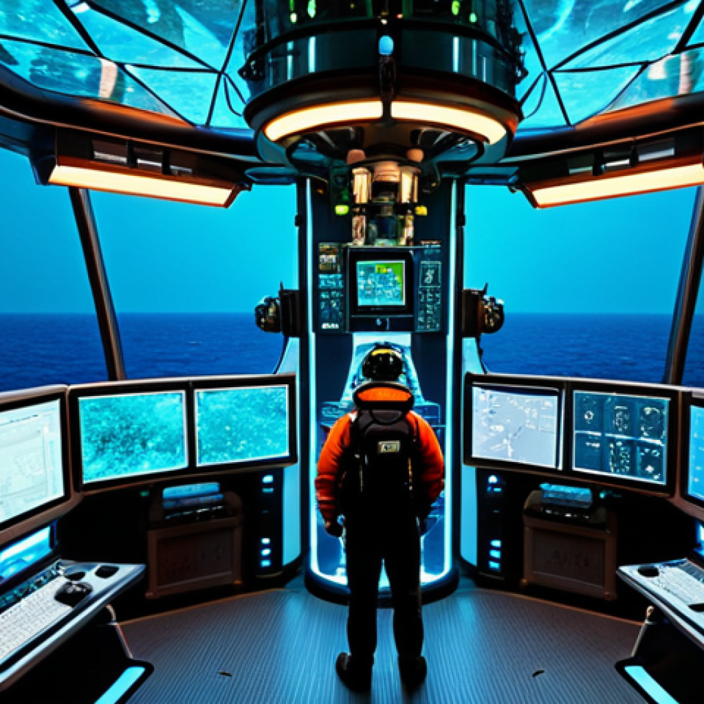 **

"A futuristic deep-sea natural gas drilling platform, fully automated, surrounded by diverse marine life, bioluminescent coral, clear ocean water, safe for work, appropriate content, fully clothed engineers monitoring operations from a control room via holographic displays, professional, perfect anatomy, natural proportions, high-resolution, clean energy future, modest technology, family-friendly."

**