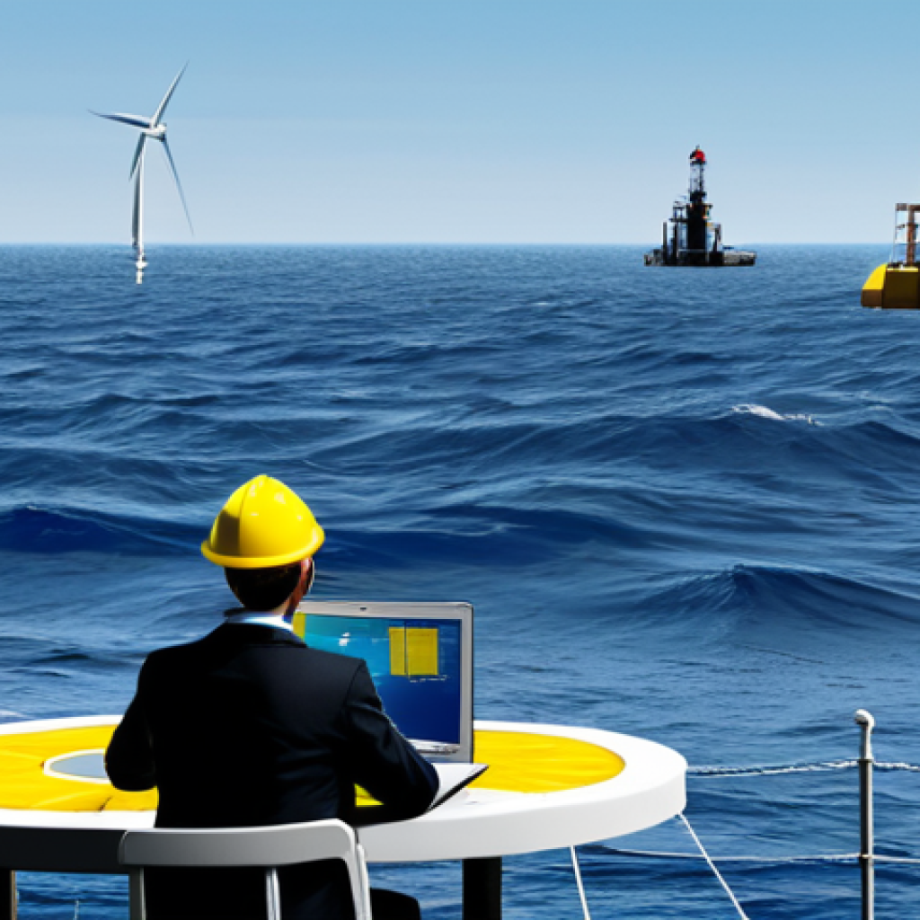 해양풍력 발전 예측 시스템 - **Image Prompt 1: Data Collection & Analysis**

"Offshore meteorological buoy collecting wind data, ...