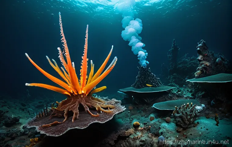 심해광물 채굴 기술 - "An advanced, sleek deep-sea exploration vehicle with intricate robotic arms and powerful LED lights...