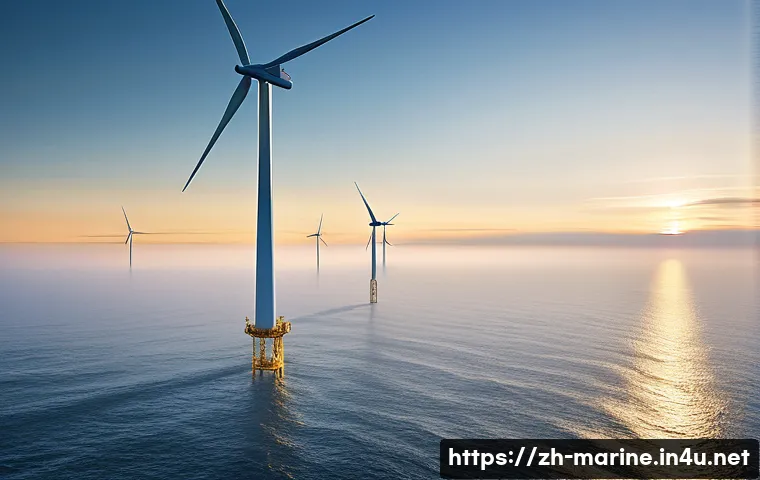 해양풍력 발전의 최신 기술 동향 - **Prompt 1: The Majestic Deep-Sea Wind Giant at Dawn**
    A breathtaking, photorealistic image of a...