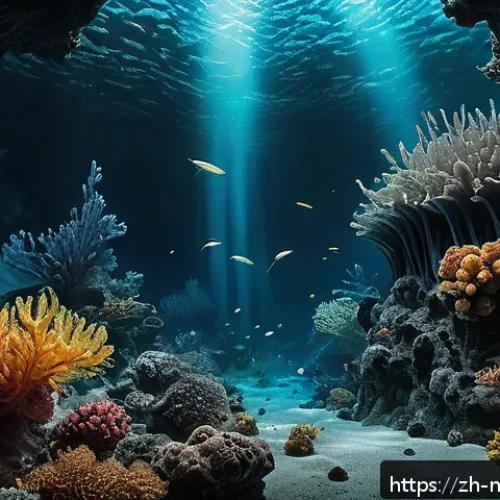 해양자원 개발과 과학적 연구 - A highly detailed underwater scene depicting a deep-sea hydrothermal vent with vivid black smokers e...