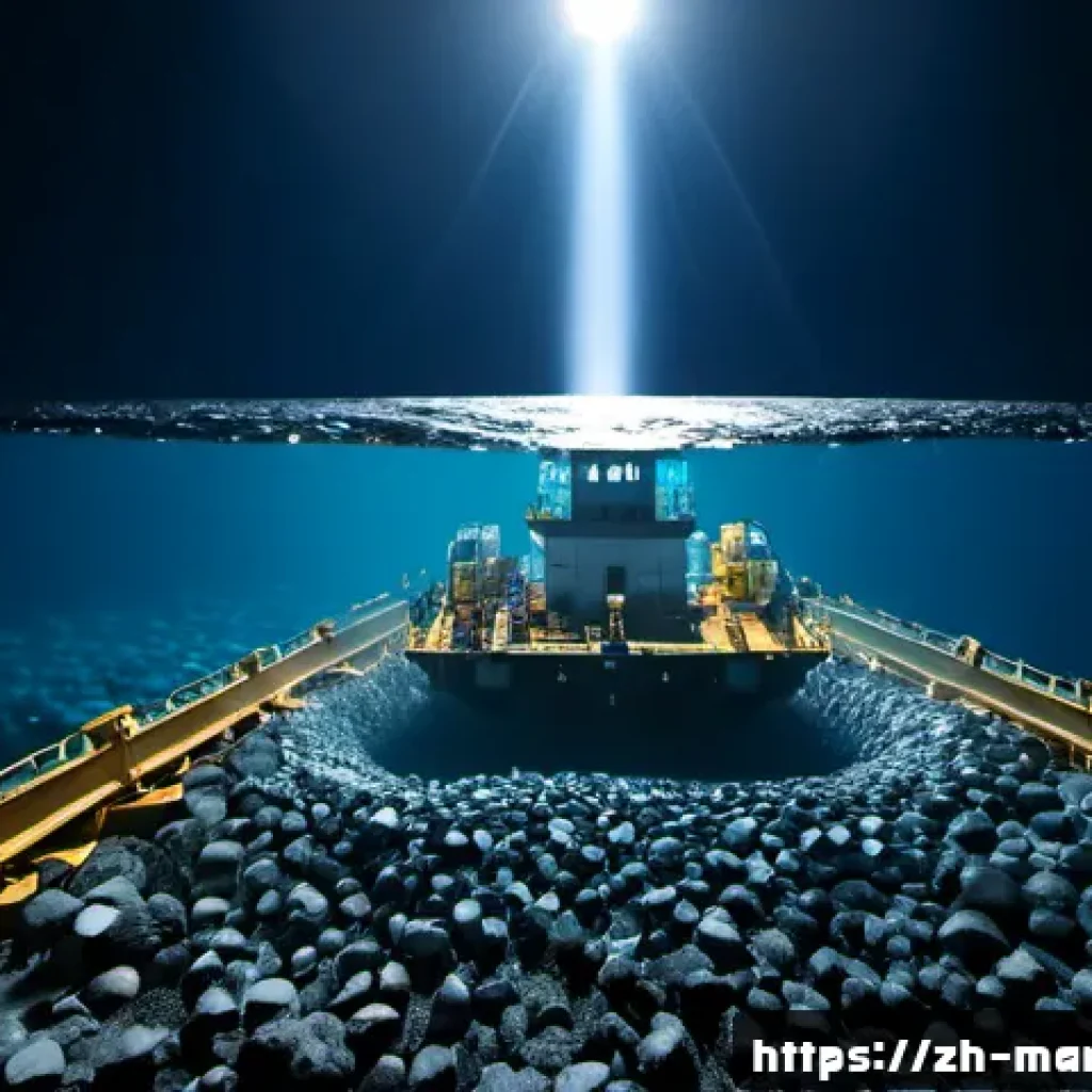 심해광물 개발의 경제적 타당성 - Photorealistic deep-sea mining operation on an abyssal plain, a massive remotely operated mineral co...