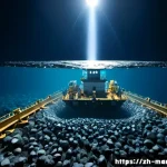 심해광물 개발의 경제적 타당성 - Photorealistic deep-sea mining operation on an abyssal plain, a massive remotely operated mineral co...